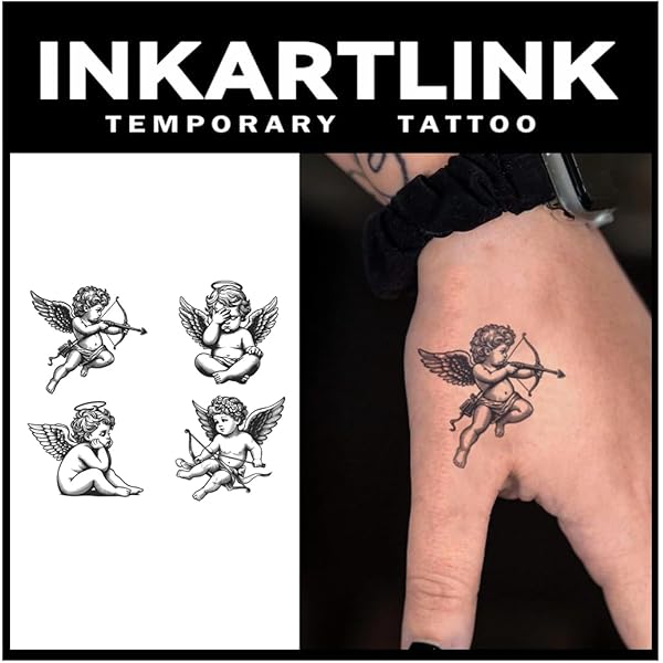 Amazon.co.jp: No.177_Drinking angel/天使,2週間で消えるタトゥー